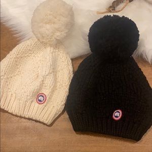 Canada Goose Pom hats- White